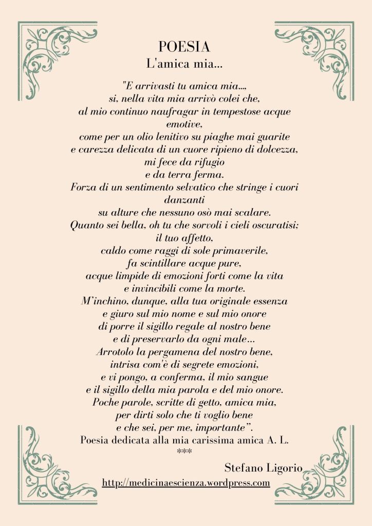 Poesie di Stefano Ligorio - L'amica mia...